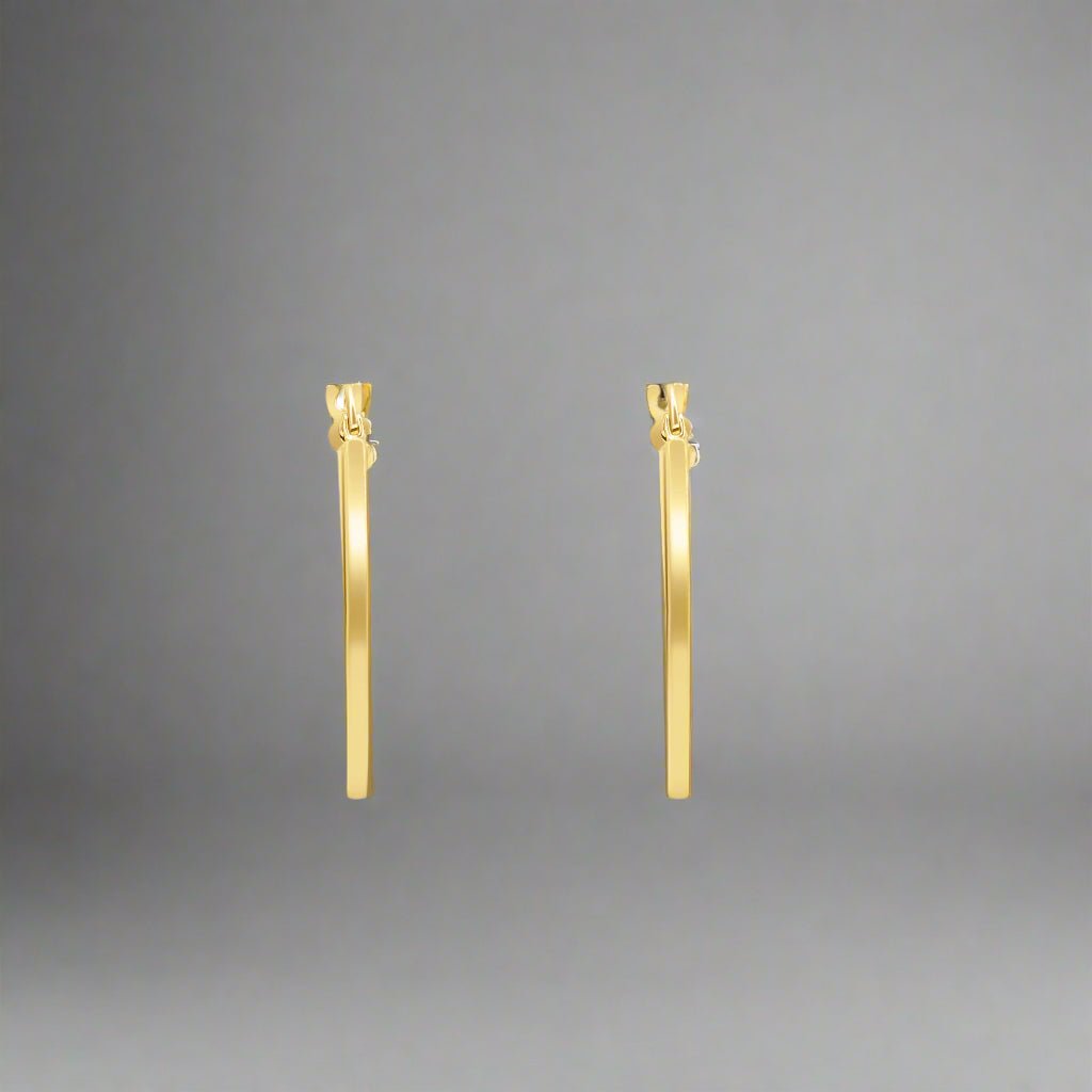 18k Gold Greek Key Hoop Earrings - Delma Gold Jewelry