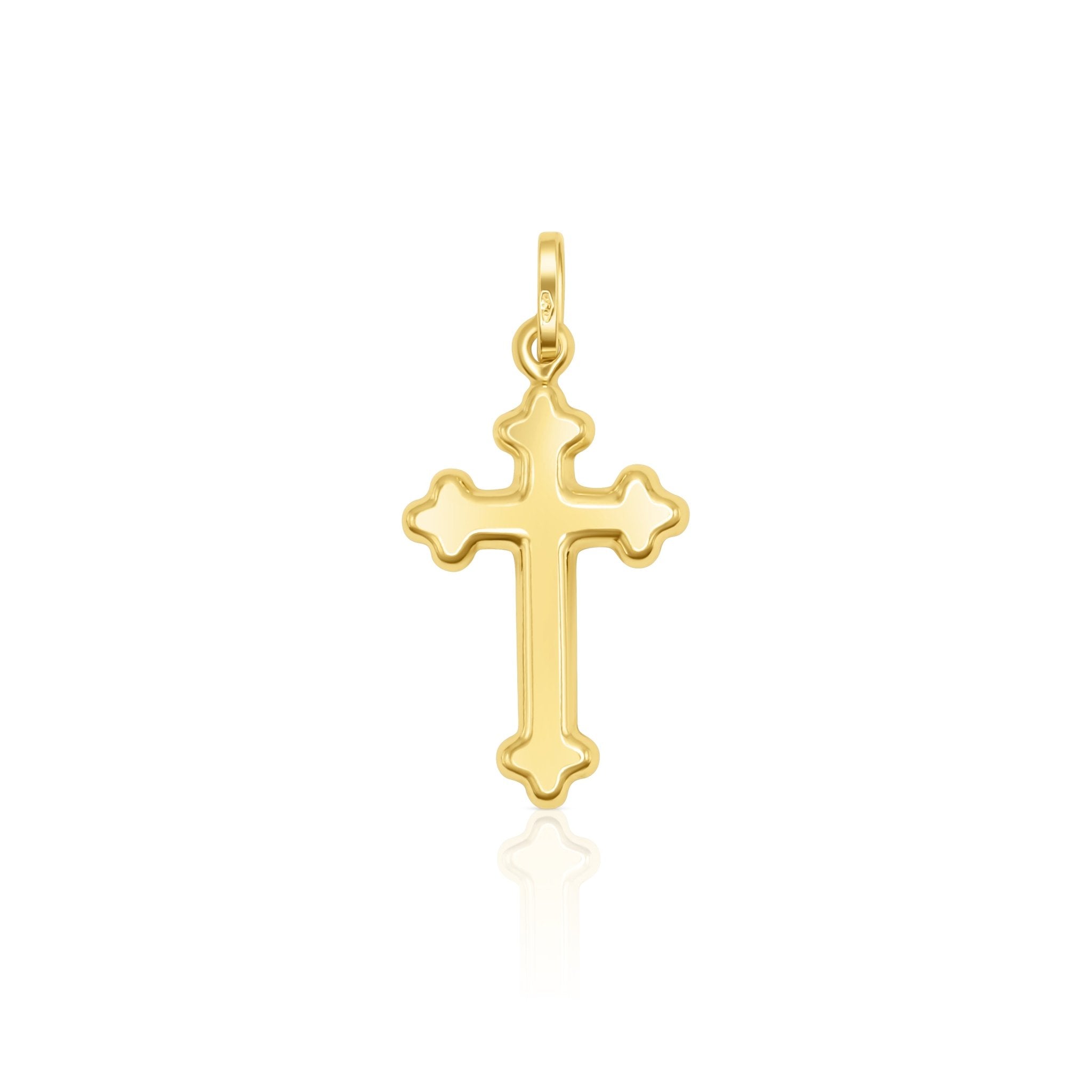 18k Gold Ornate Cross Pendant - Delma Gold Jewelry