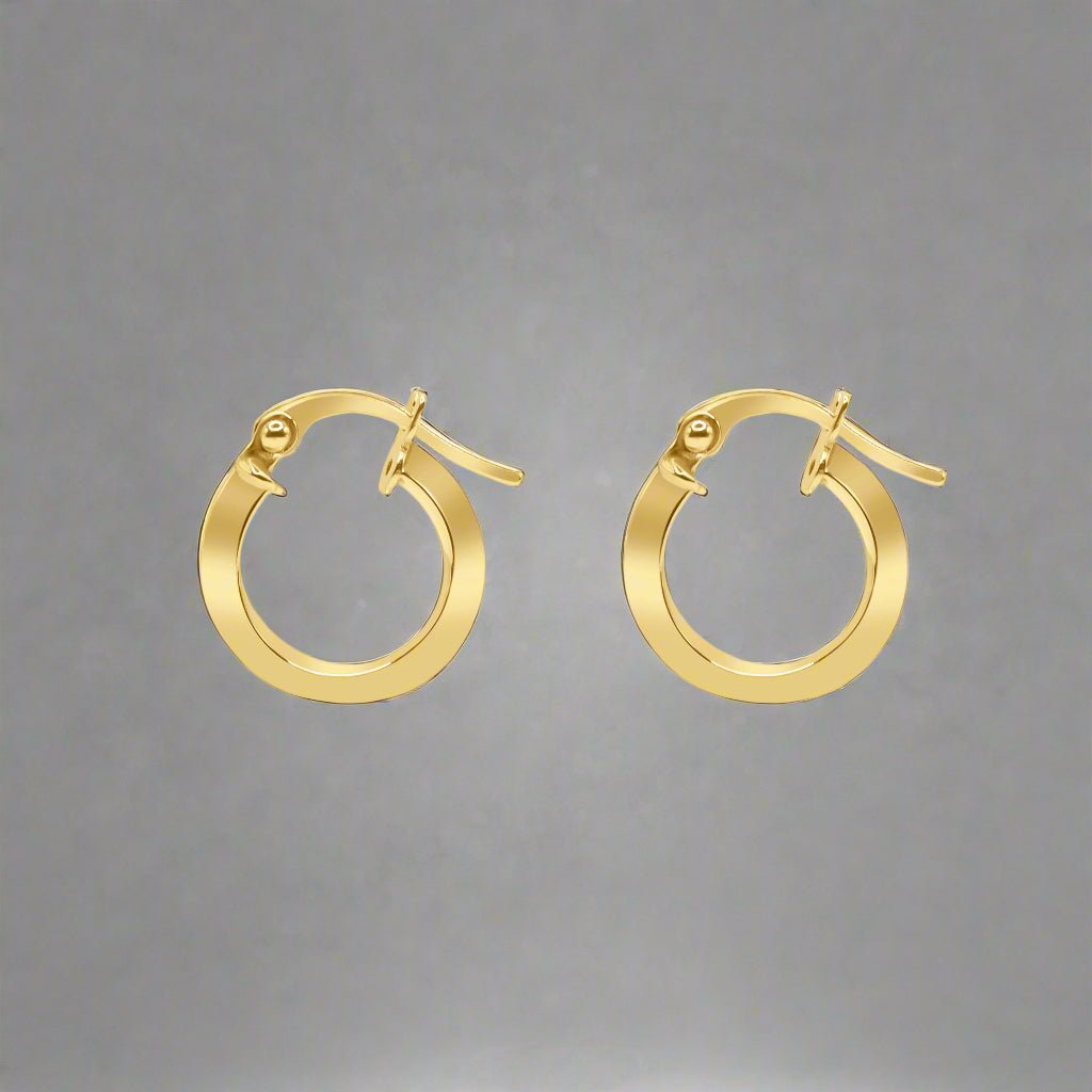 18k Gold Solid Hoop Earrings - Delma Gold Jewelry