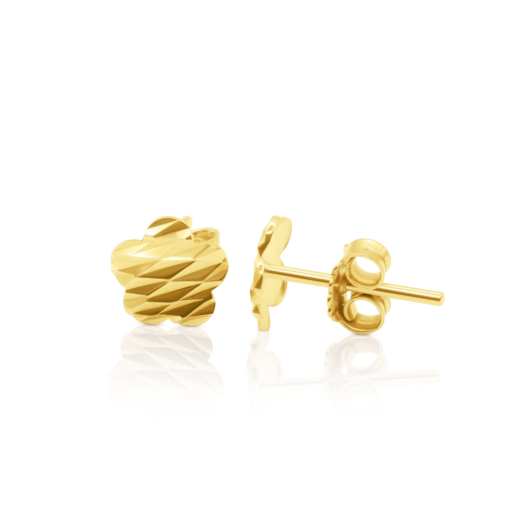 18k Gold Textured Flower Jewelry Set - Delma Gold Jewelry