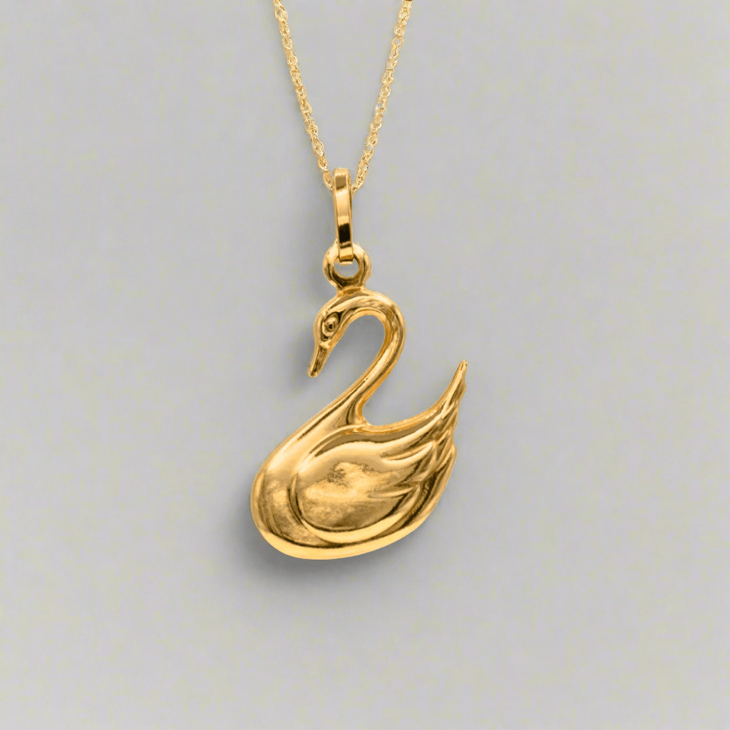 18k Swan Pendant - Delma Gold Jewelry