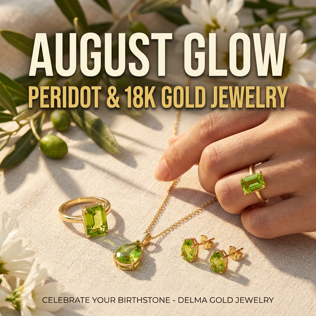 August Glow: Celebrate the Peridot Birthstone with Timeless 18K Gold Jewelry