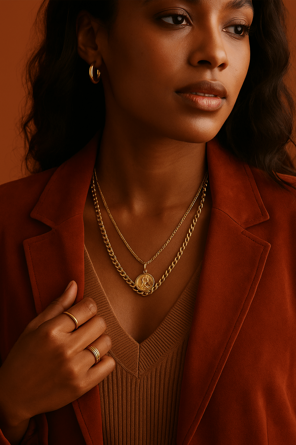Golden Layers: How to Style Jewelry With Your Fall Wardrobe - Delma Gold Jewelry