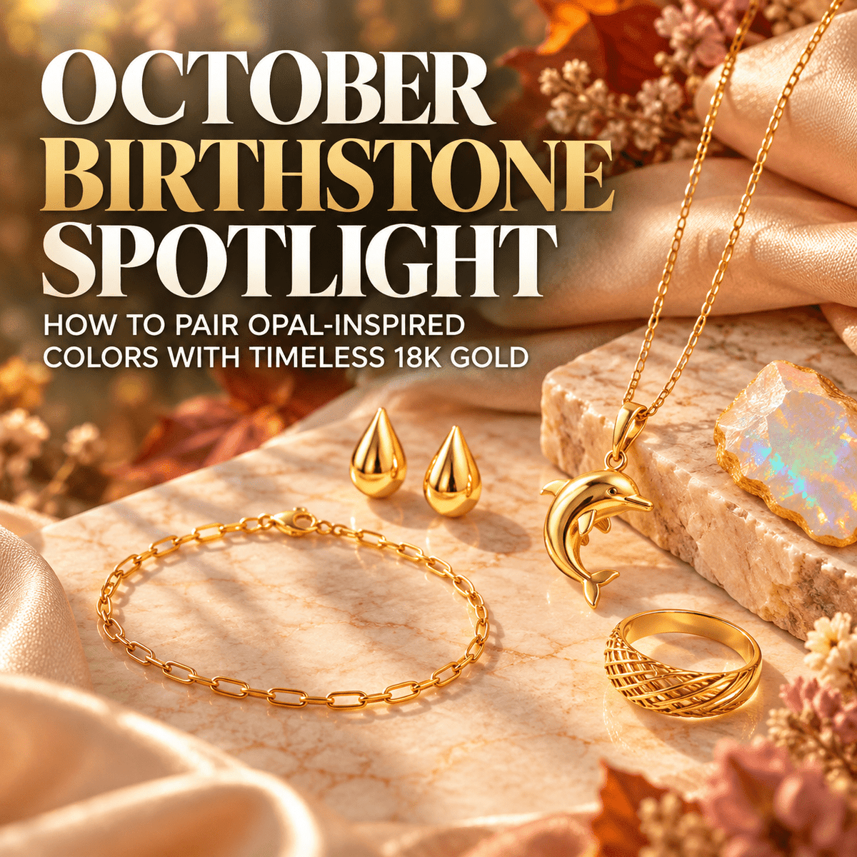 October Birthstone Spotlight: How to Pair Opal-Inspired Colors with Timeless 18K Gold - Delma Gold Jewelry