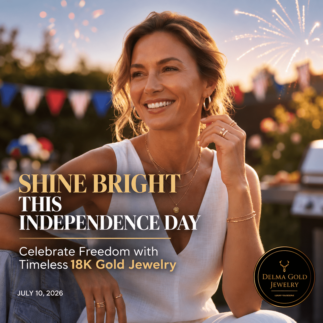 Shine Bright This Independence Day: Celebrate Freedom with Timeless 18K Gold Jewelry - Delma Gold Jewelry