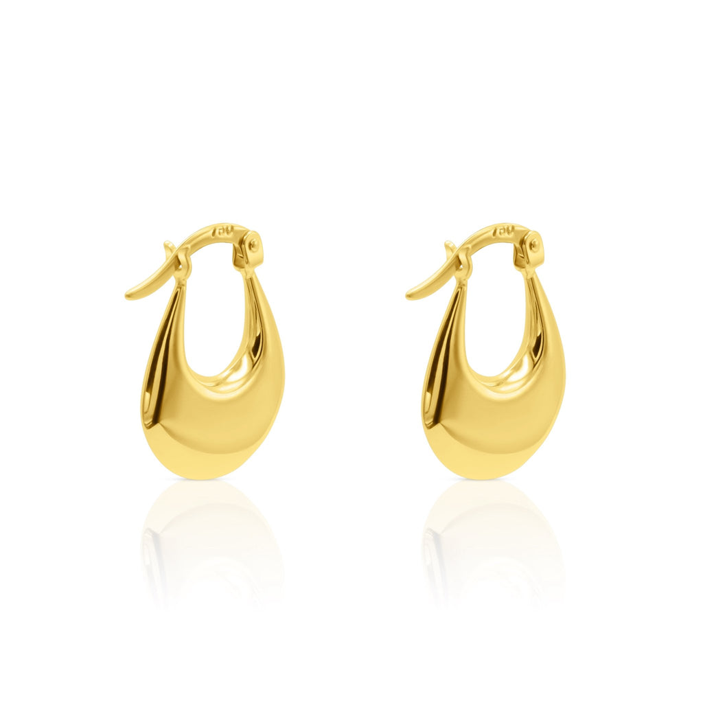 18k Flat Hoop Earrings - Delma Gold Jewelry