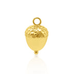 18k Gold Acorn - shaped pendant with micro DGJ logo - Delma Gold Jewelry