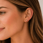 18K Gold Ball Stud Earrings – Classic Minimalist Gold Studs - Delma Gold Jewelry
