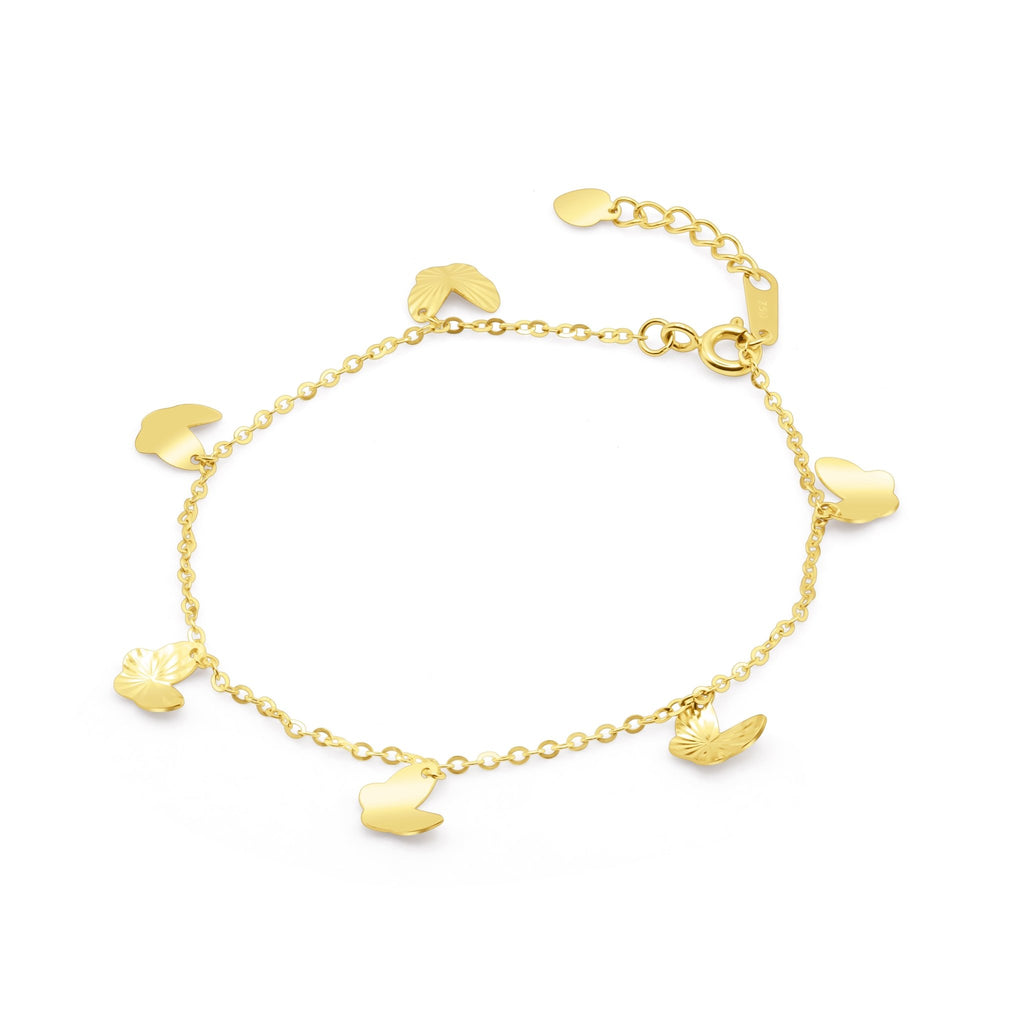 18k Gold Butterfly Charm Bracelet - Delma Gold Jewelry