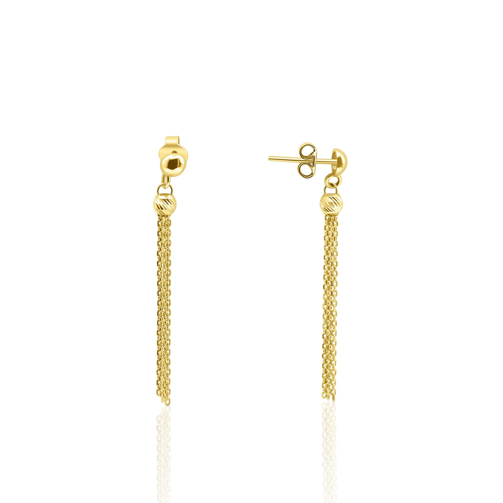 18k Gold Cascade Chain Earrings - Delma Gold Jewelry
