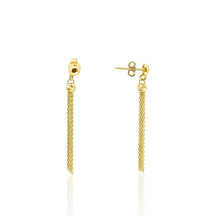 18k Gold Cascade Chain Earrings - Delma Gold Jewelry