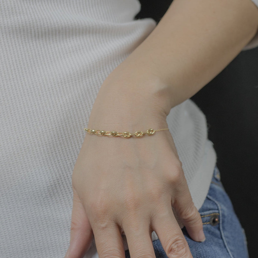 18k Gold Chain - Link Bracelet - Delma Gold Jewelry