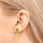 18k Gold Christmas Tree Earrings - Delma Gold Jewelry