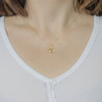 18k Gold Crescent Pendant - Delma Gold Jewelry