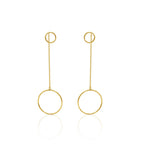 18K Gold Double Circle Drop Earrings - Delma Gold Jewelry