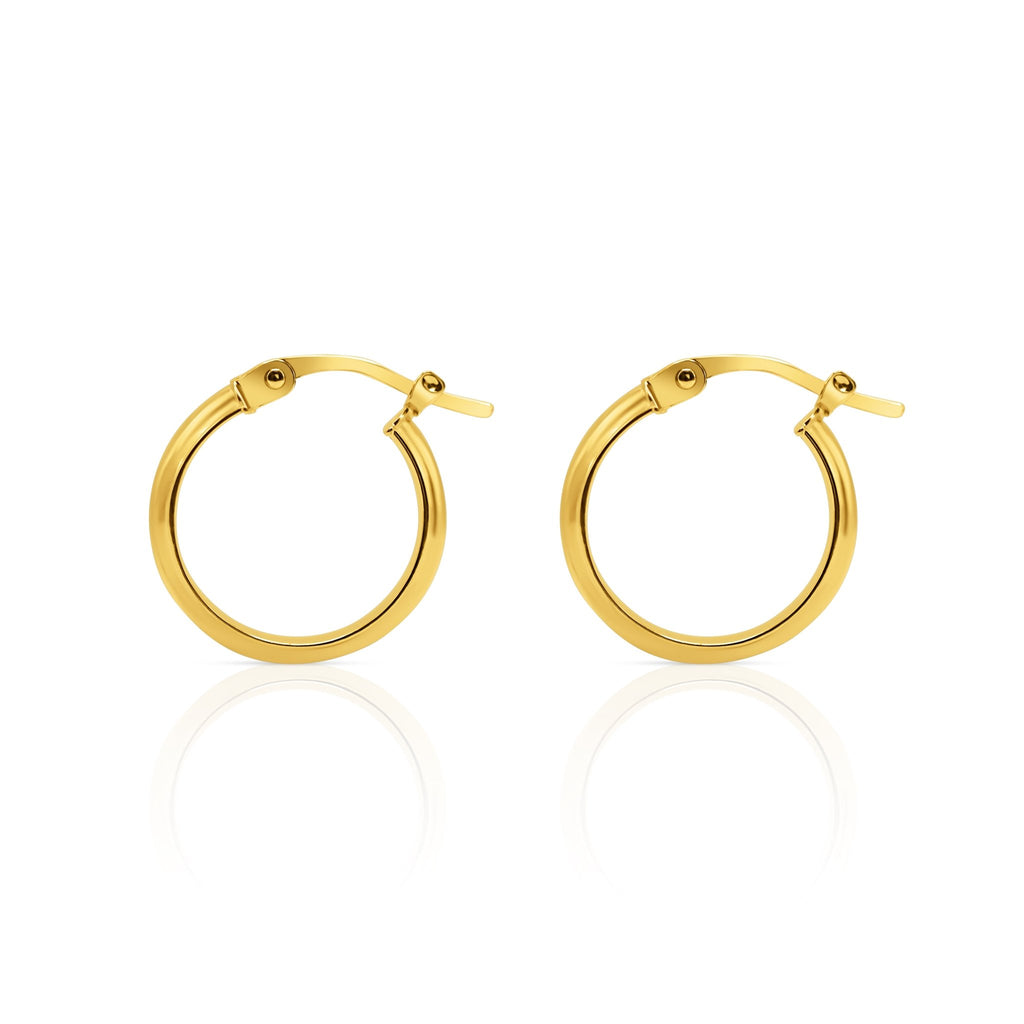 18k Gold Engraved Hoop Earrings - Delma Gold Jewelry