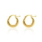 18k Gold Geometric Greek Design Hoop Earrings - Delma Gold Jewelry