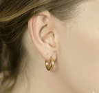 18k Gold Geometric Greek Design Hoop Earrings - Delma Gold Jewelry