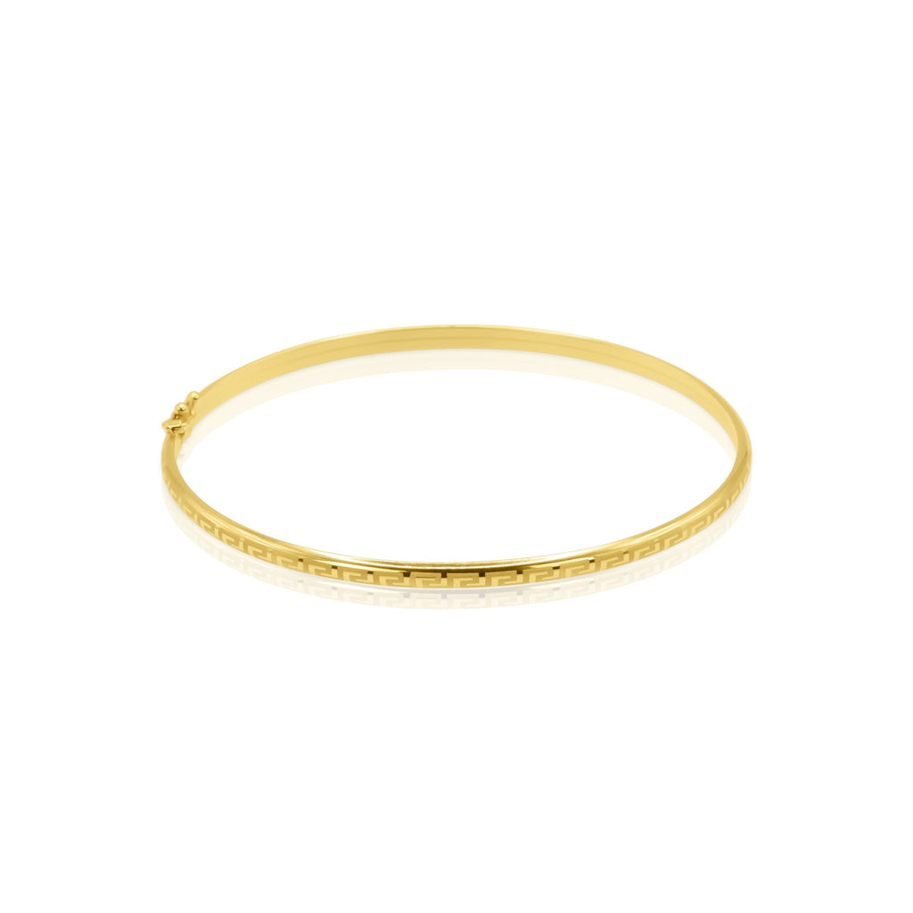 18k Gold Greek Key Bangle - Delma Gold Jewelry