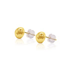 18K Gold Hammered Sphere Stud Earrings - Delma Gold Jewelry