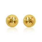 18K Gold Hammered Sphere Stud Earrings - Delma Gold Jewelry