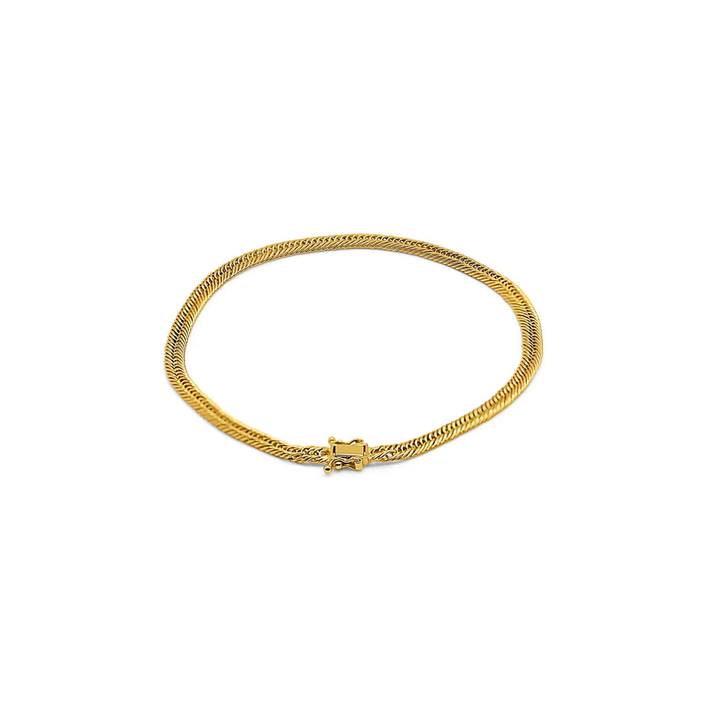 18k Gold Herringbone Bracelet - Delma Gold Jewelry