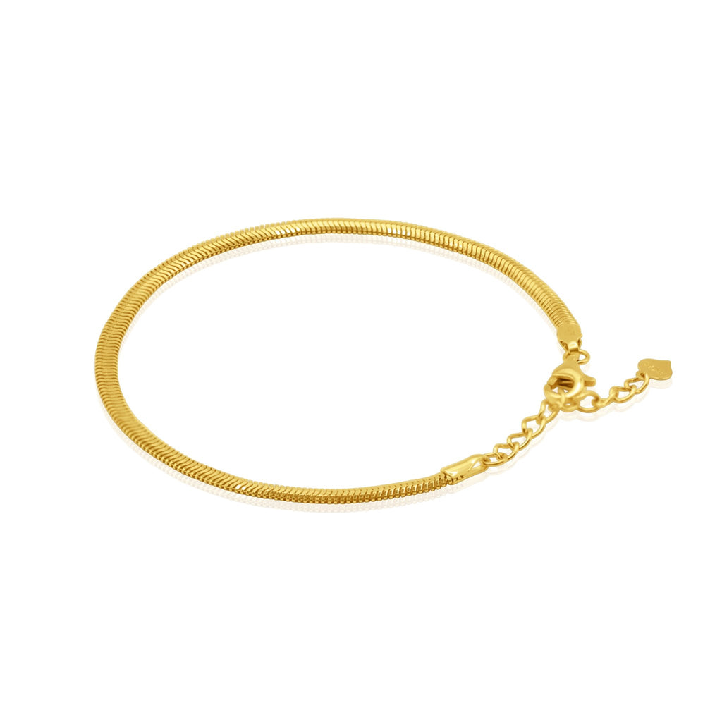 18K Gold Herringbone Snake Chain Bracelet - Delma Gold Jewelry