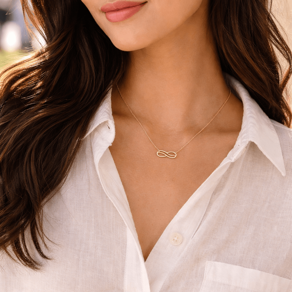 18K Gold Infinity Necklace - Delma Gold Jewelry