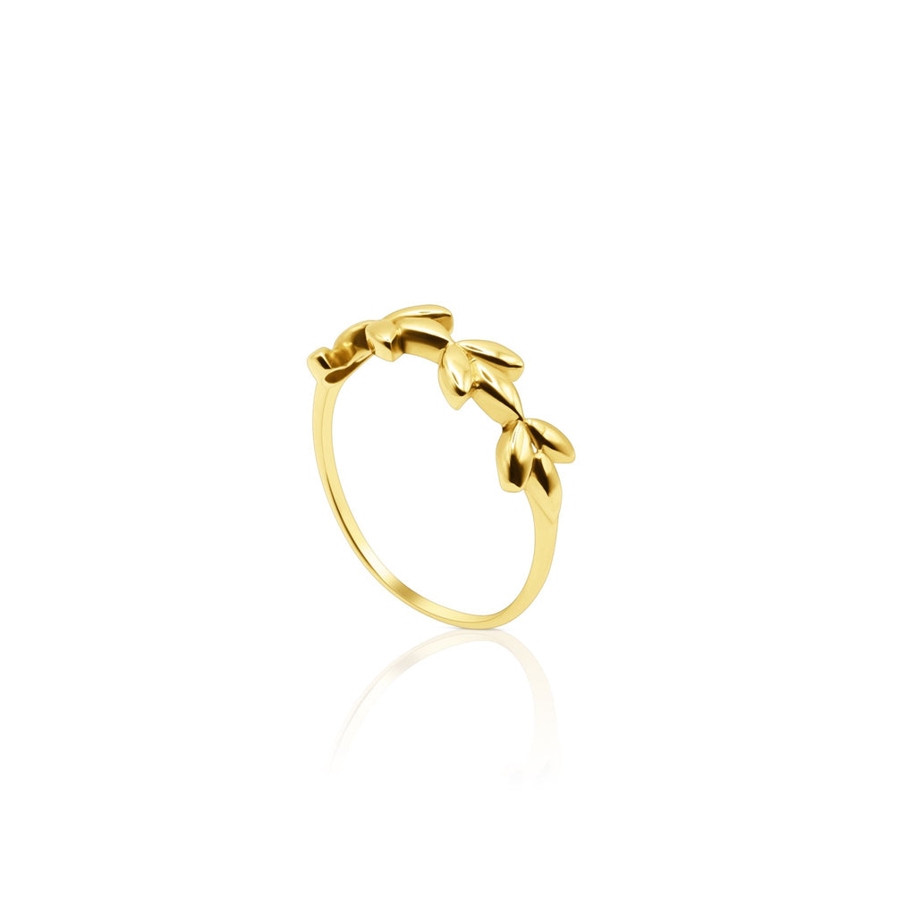 18k Gold Laurel Leaf Ring - Delma Gold Jewelry