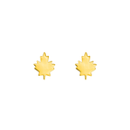 18k Gold Maple Leaf Earrings - Delma Gold Jewelry
