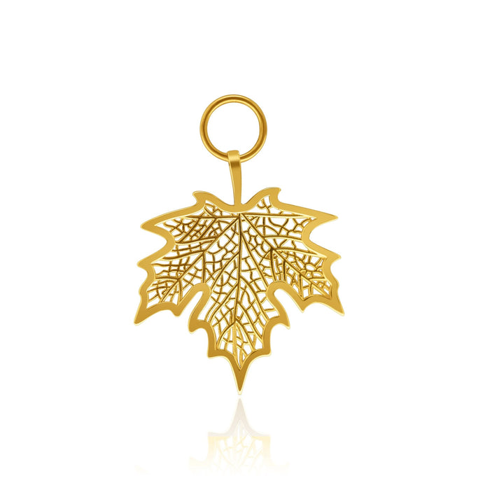 18k Gold Maple Leaf Pendant - Delma Gold Jewelry