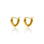 18K Gold Modern Heart Hoop Earrings - Delma Gold Jewelry
