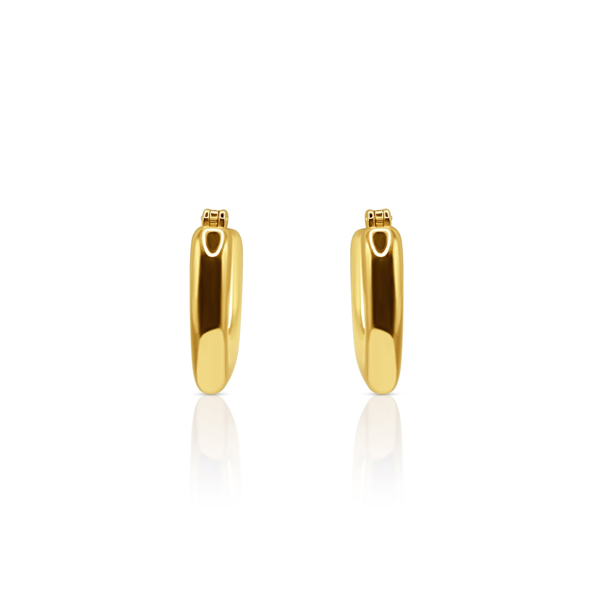 18K Gold Modern Heart Hoop Earrings - Delma Gold Jewelry
