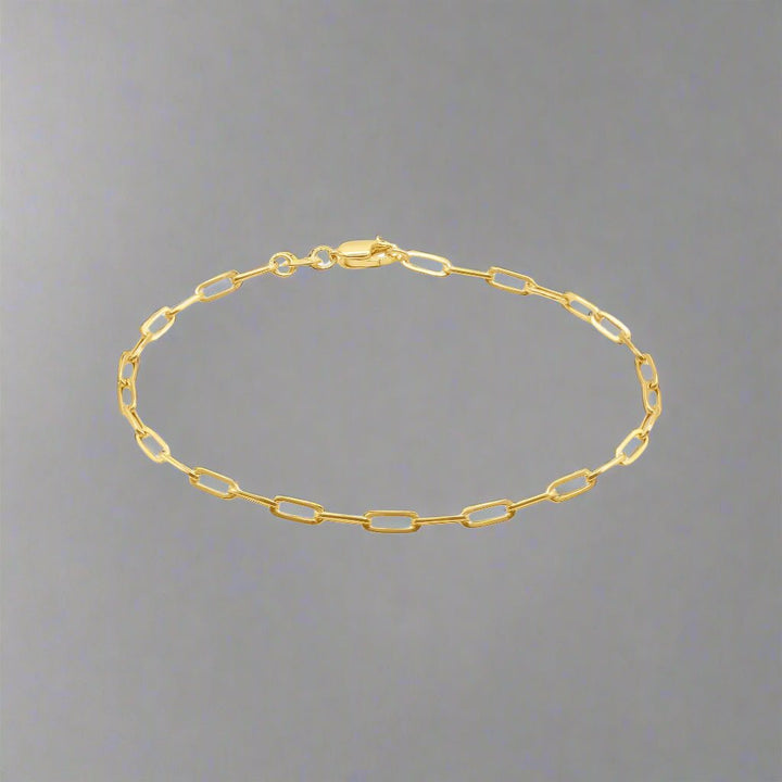 18k Gold Paperclip Bracelet - Delma Gold Jewelry