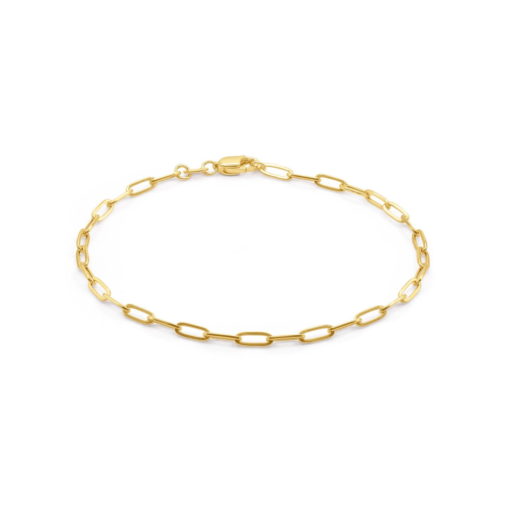 18k Gold Paperclip Bracelet - Delma Gold Jewelry