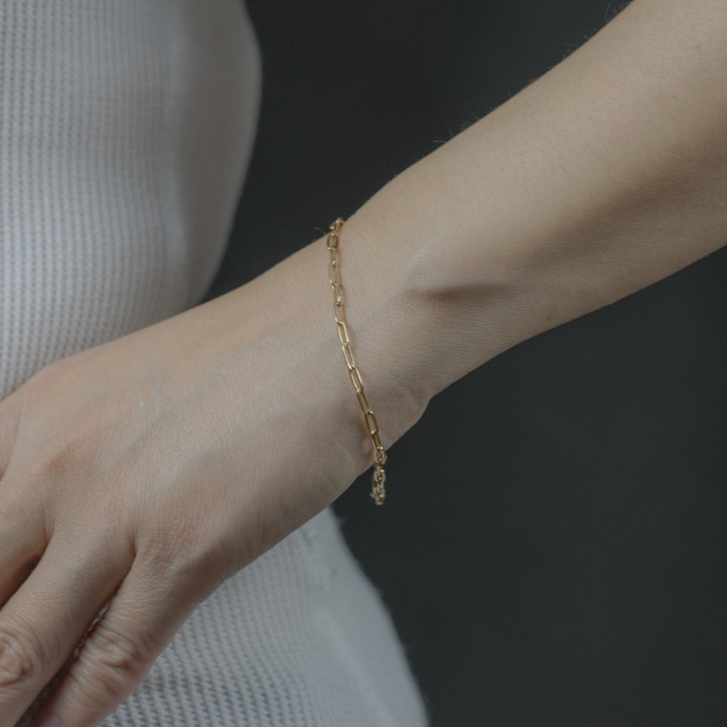18k Gold Paperclip Bracelet - Delma Gold Jewelry