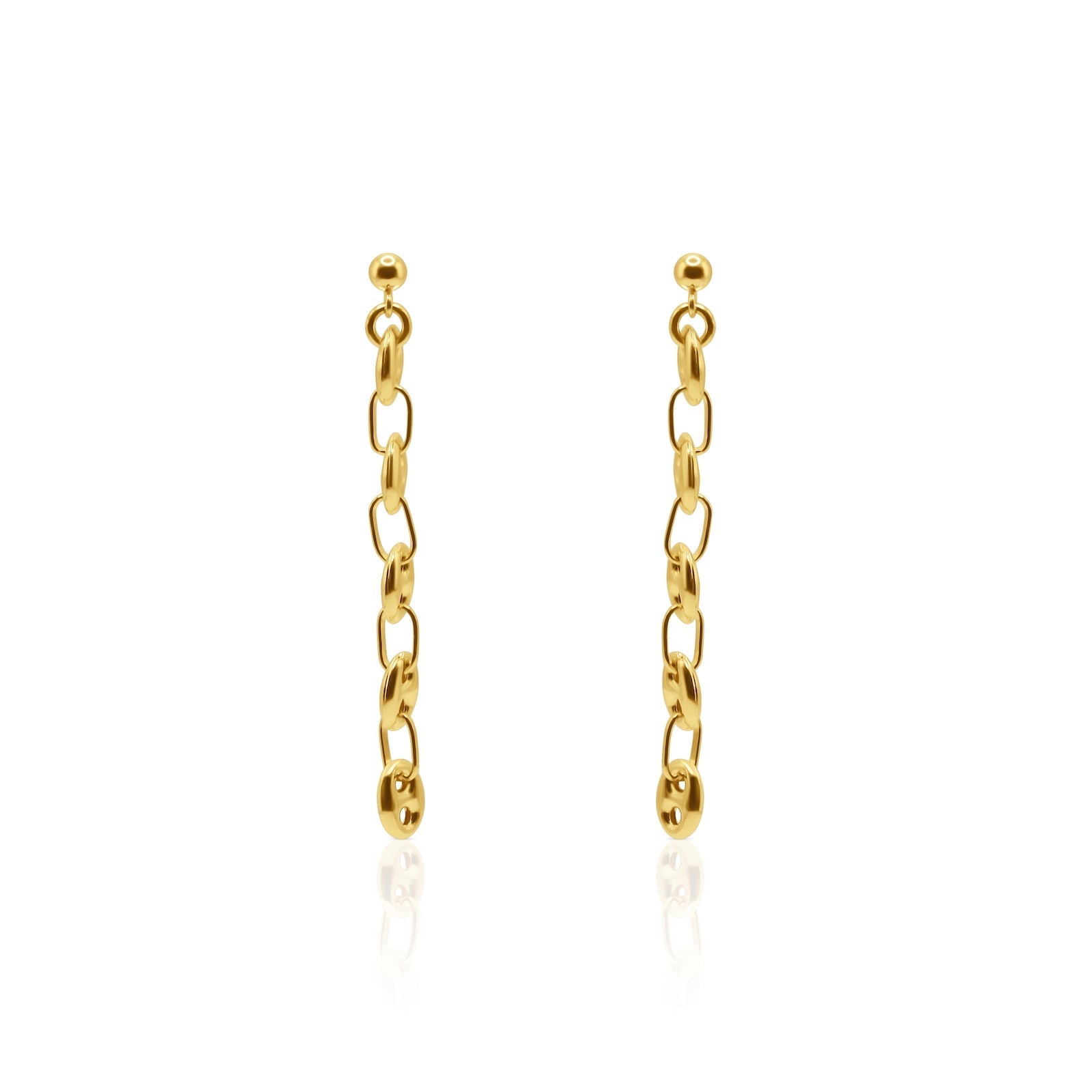 18K Gold Paperclip Chain Drop Earrings - Delma Gold Jewelry