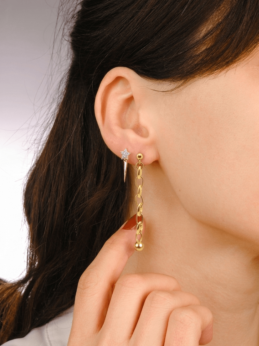 18K Gold Paperclip Chain Drop Earrings - Delma Gold Jewelry