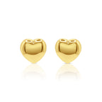 18K Gold Puffy Heart Stud Earrings - Delma Gold Jewelry