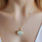 18k Gold Pumpkin Pendant - Delma Gold Jewelry