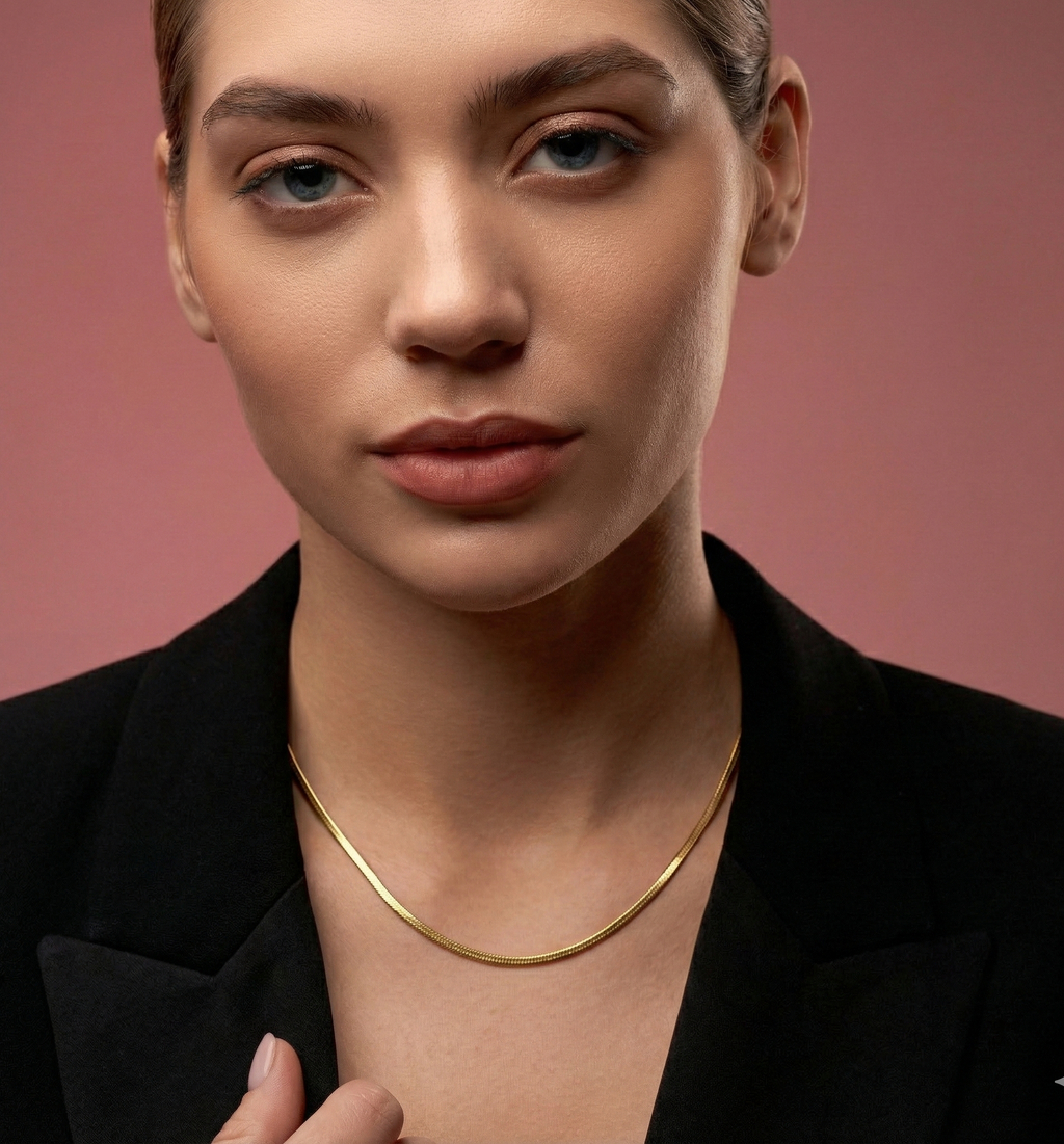 18k Gold Snake Chain Necklace