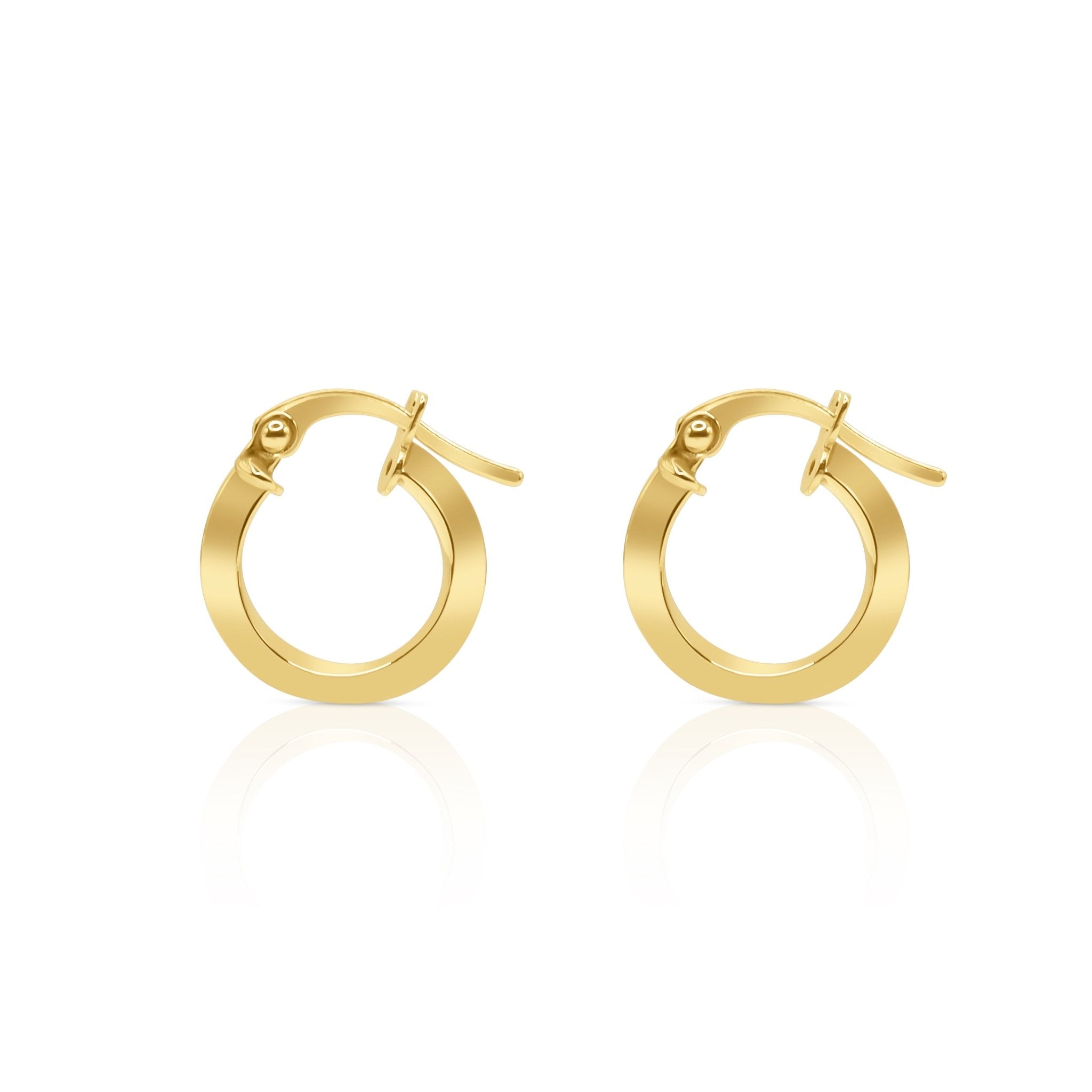 18k Gold Solid Hoop Earrings - Delma Gold Jewelry