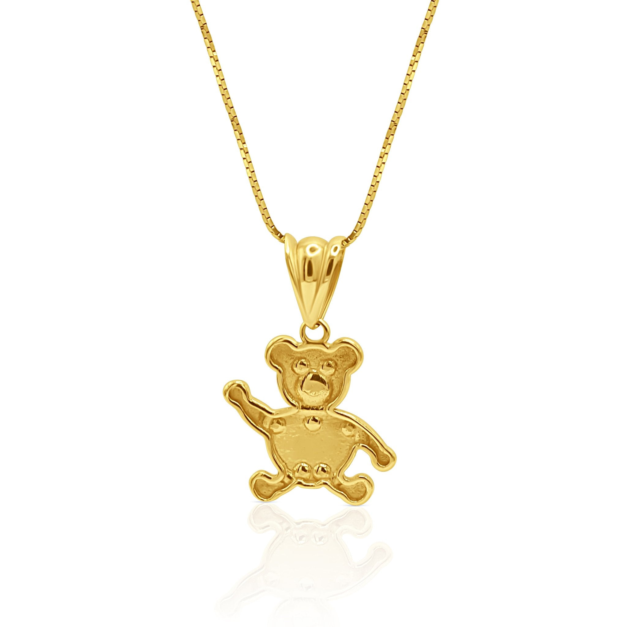 18K Gold Teddy Bear Pendant - Delma Gold Jewelry