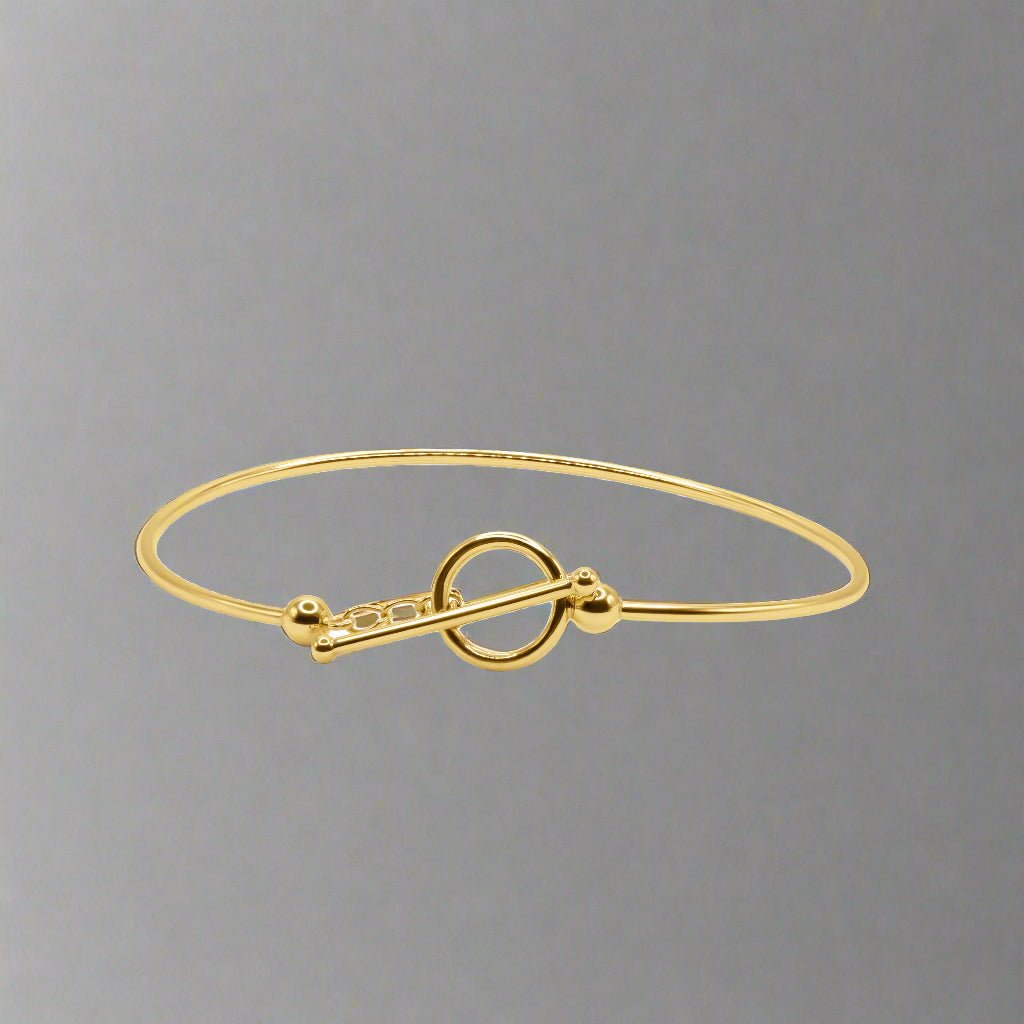 18k Gold Toggle Clasp Bangle - Delma Gold Jewelry