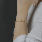 18k Gold Toggle Clasp Bangle - Delma Gold Jewelry