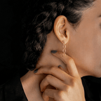 18K Gold Triple Link Drop Earrings - Delma Gold Jewelry