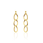 18K Gold Triple Link Drop Earrings - Delma Gold Jewelry