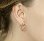 18k Gold Twisted Design Hoop Earrings - Delma Gold Jewelry