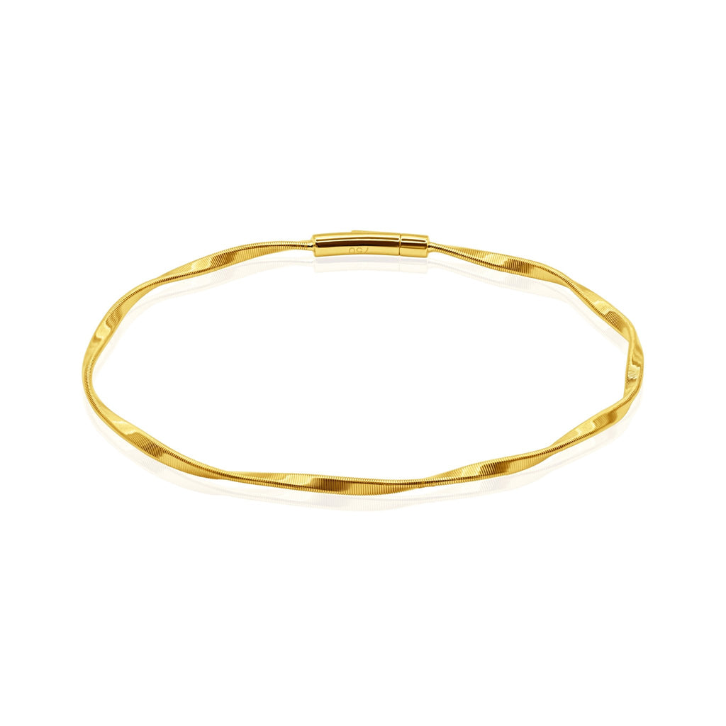 18K Gold Twisted Herringbone Bangles - Delma Gold Jewelry