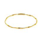 18K Gold Twisted Herringbone Bangles - Delma Gold Jewelry